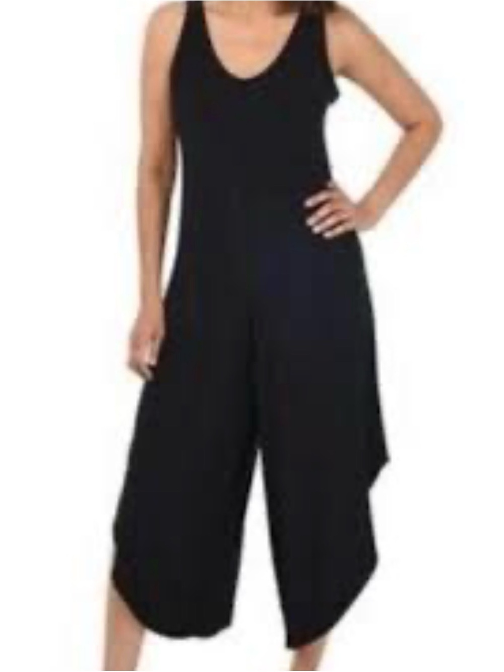 Nicole Miller New York Sleeveless Black Wide-Leg Jumpsuit Size XL